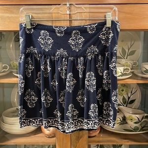 Hollister, Boho cream and navy blue skirt Large